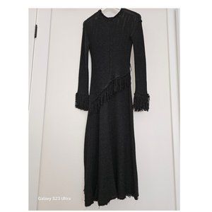 Zara black shimmering see-through midi dress